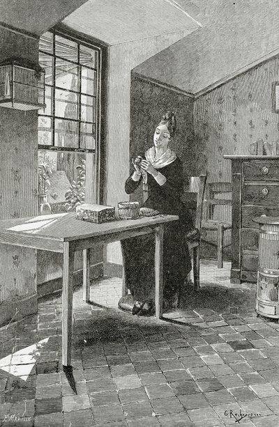 Regard Jeté dans une Mansarde, 19th Century by Georges Marie Rochegrosse